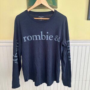 Abercrombie & Fitch Navy Long Sleeve Logo Shirt Size S Cotton